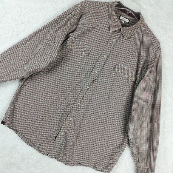 Old Navy Mens Shirt Button Down Long sleeve Pearl Snaps Western Plaid XL - Picture 9 of 11
